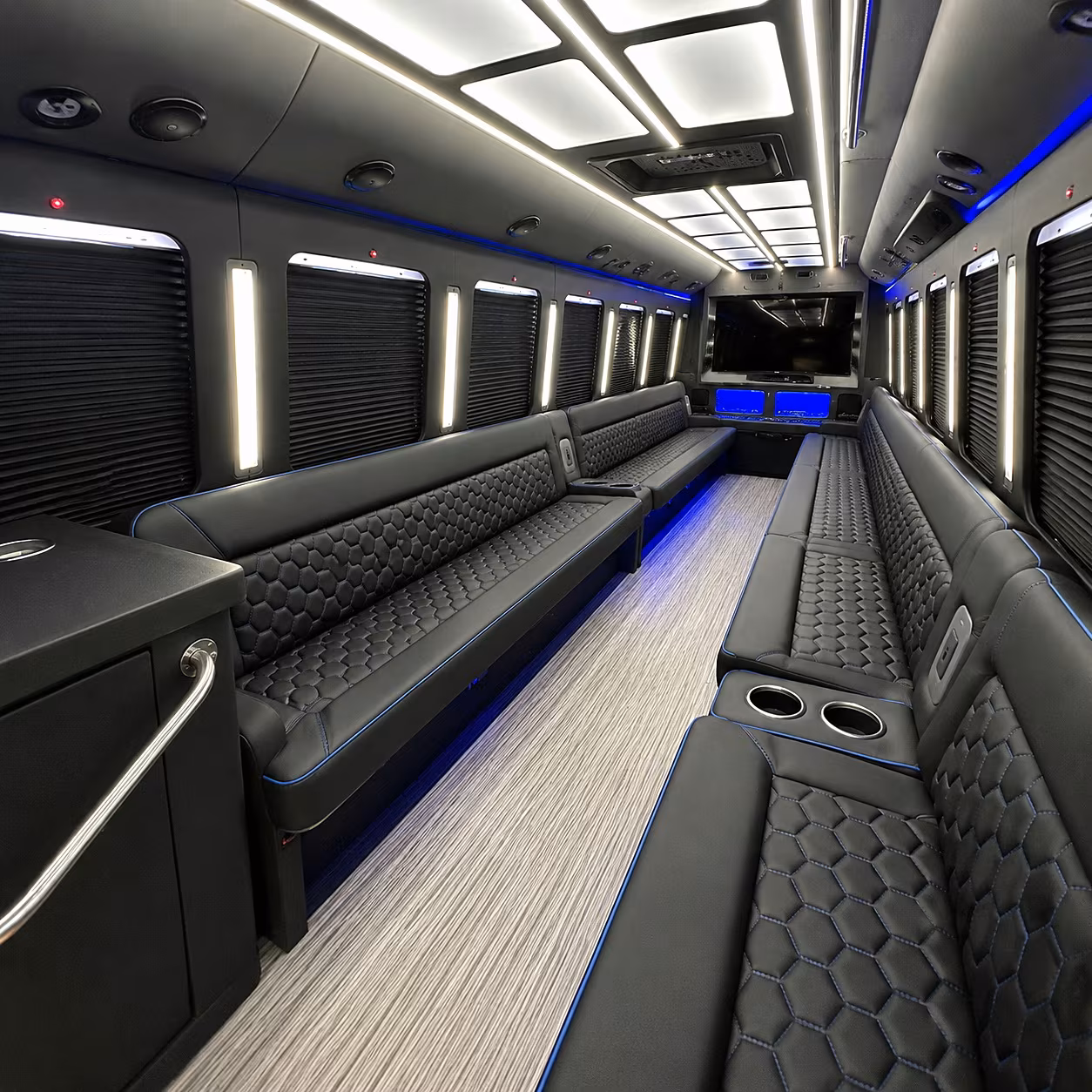 Jackson Bachelor & Bachelorette Transportation party bus interior