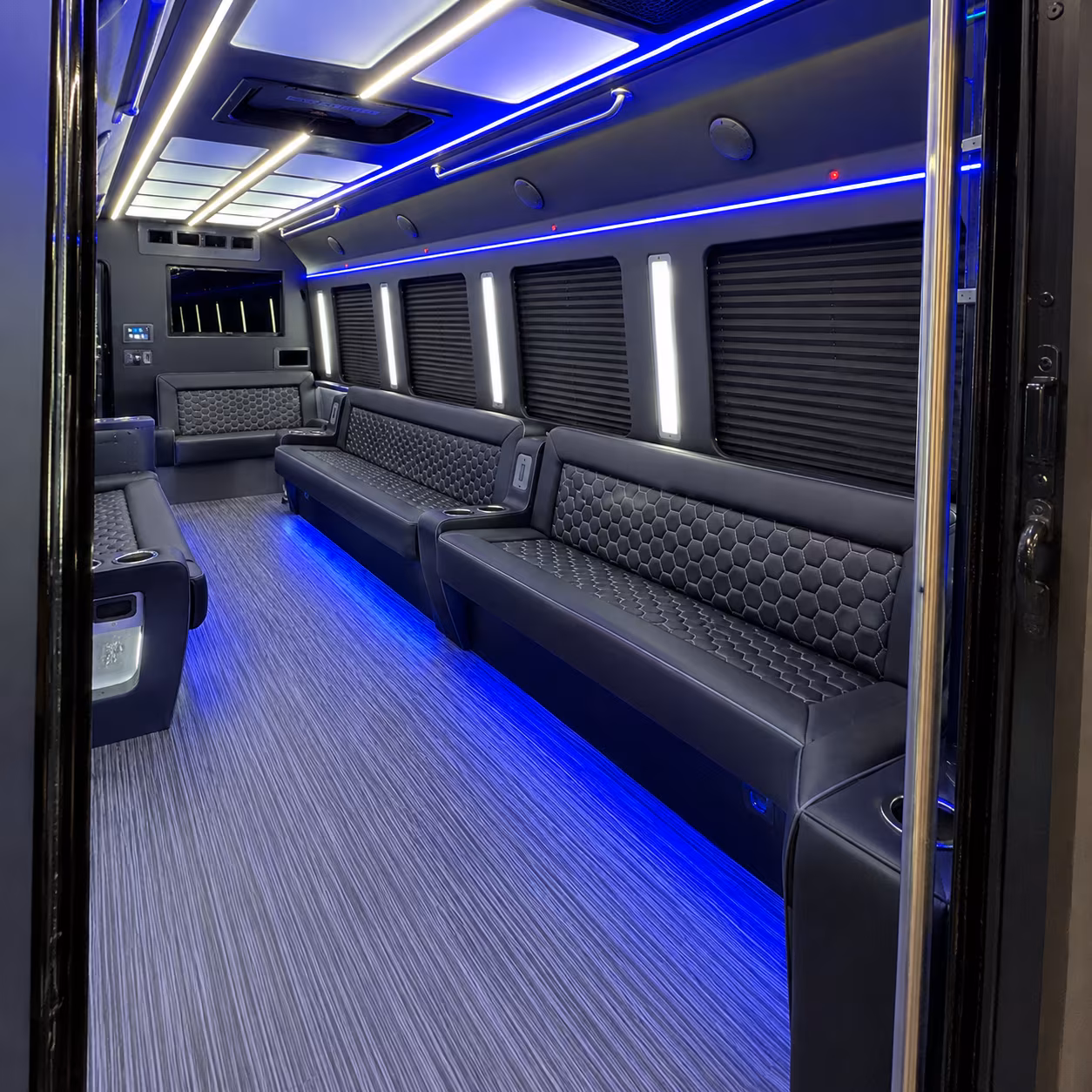 Jackson Private Event Transportation party bus interior
