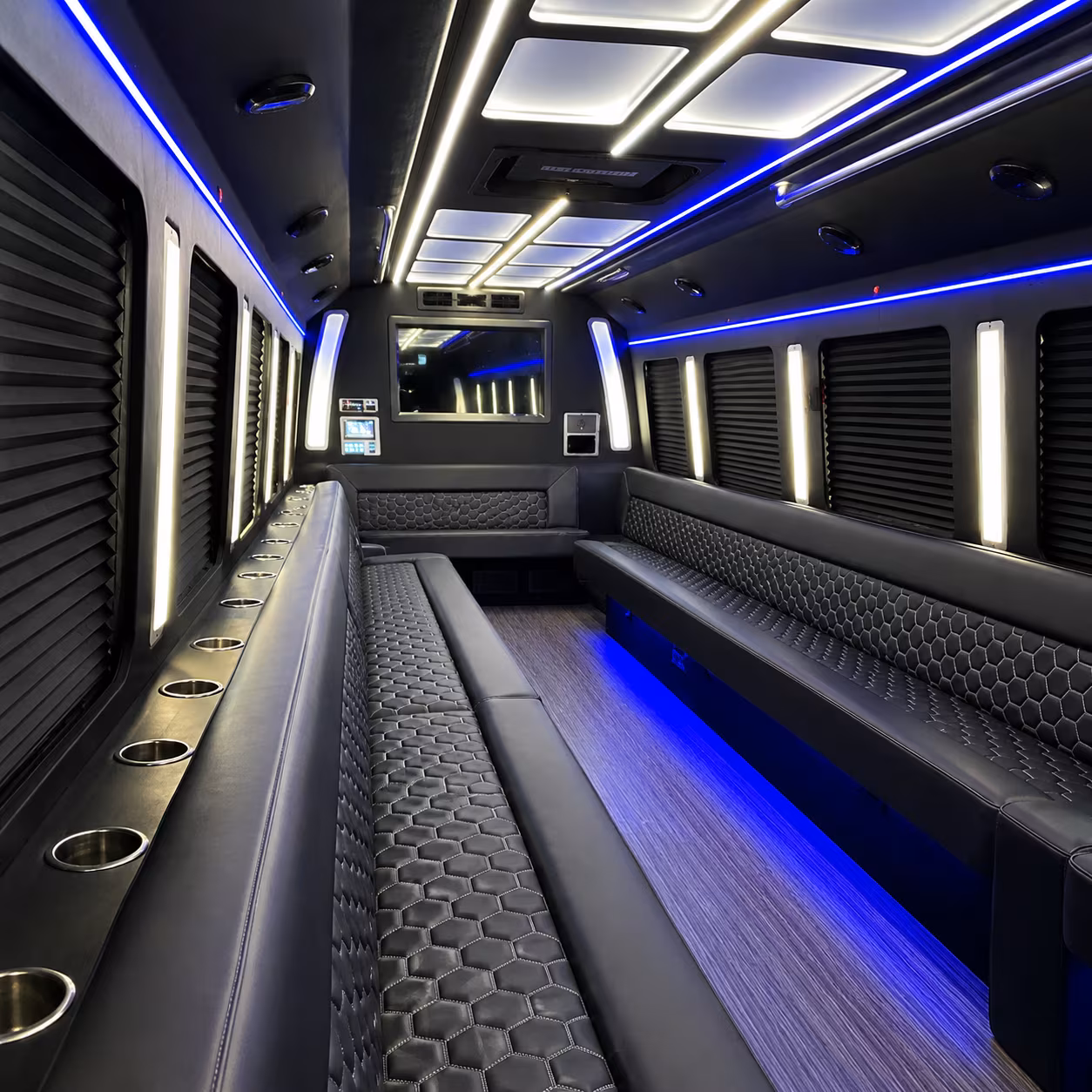 Jackson Sporting Event Transportation party bus interior