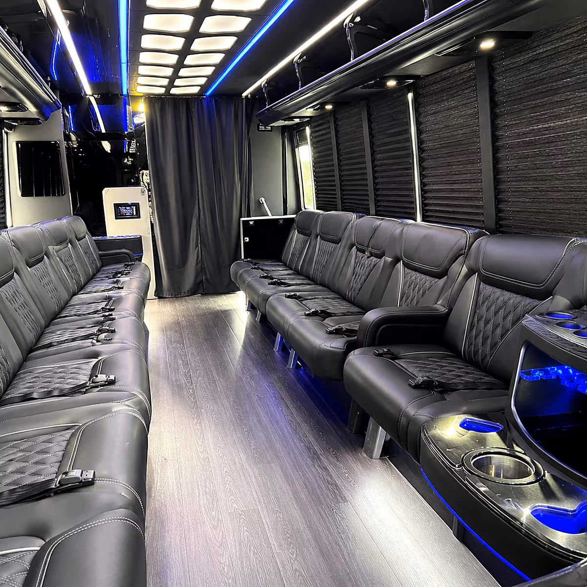 Jackson Wedding Transportation party bus interior