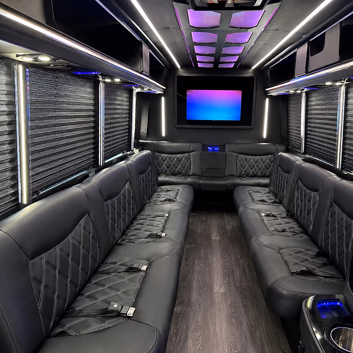 Jackson Wedding Transportation party bus interior